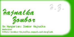 hajnalka zombor business card